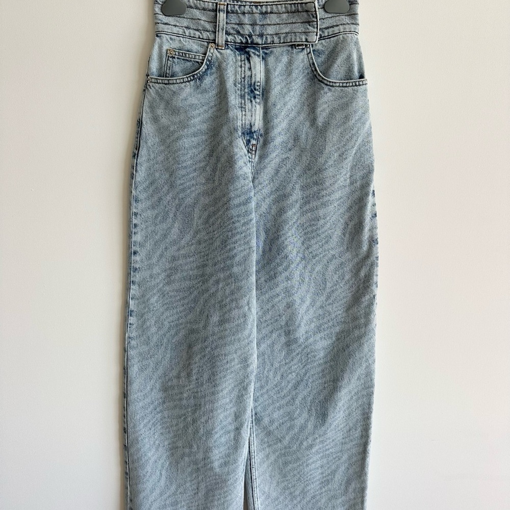 IRO Light Blue Zebra Print Jeans